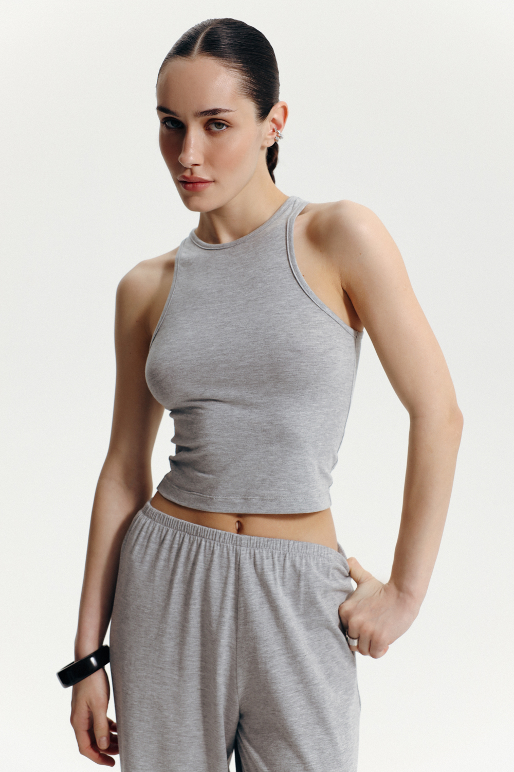 PA-377-1-GREY MELANGE · LOOK 01